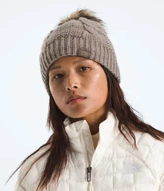 Bonnet doublé à pompon en fausse fourrure Oh Mega pour femme Bonnet doublé à pompon en fausse fourrure Oh Mega pour femme