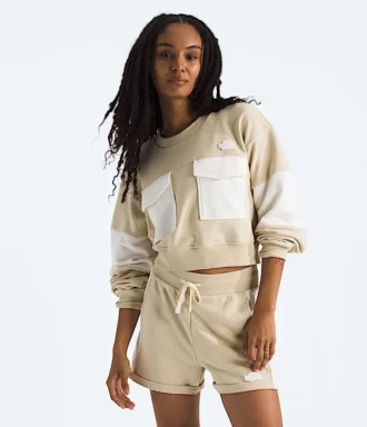 Pull court oversize en molleton pour femme
