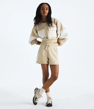 Pull court oversize en molleton pour femme