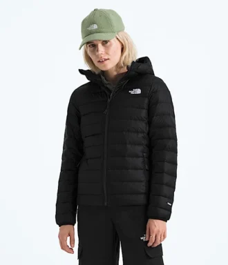 Veste classique à capuche en duvet pour femme