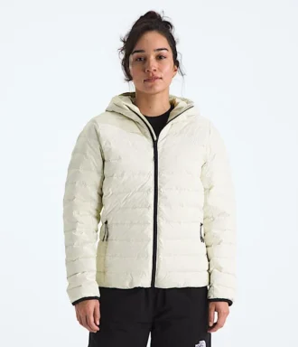 Veste classique à capuche en duvet pour femme