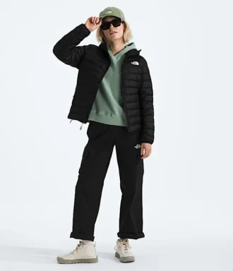 Veste classique à capuche en duvet pour femme